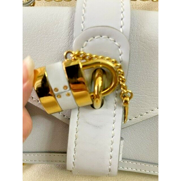 Chloe Aby Flap Crossbody Mini Bag Light Cloud Blue Silver Gold chain $2,490 - Picture 5 of 15